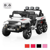 Garvee Ride - P Series: 24V 4WD Ride on Car Kids Ages 3-8, with 6 EVA Wheels, Battery Powered & Remote Control, 3 Adjustable Speeds, Soft Start, Battery Display, Music - White - White