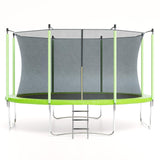 Garvee Trampoline for Kids & Adults, 12FT Sizes, Enclosure & Ladder, Sturdy Steel Frame, ASTM Approved, Outdoor Fun - Green