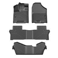 Garvee Floor Mats for Honda Pilot 2016-2022, TPE All Weather Custom Fit Floor Liners, Front 1st & 2nd & 3rd Row, Black