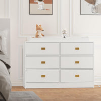 6-Drawer Bedroom Dresser with Removable Changing Table, White