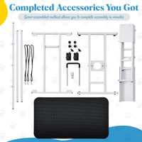 Garvee 43.3 in Hydraulic Pet Grooming Table, Professional Hydraulic Grooming Table w/Max 350 LBS Loading Capacity, 3 Adjustable Nooses, Noose & Non-Slip Top, White