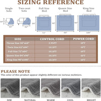 Garvee Electric Heated Blanket King Size with Dual Controllers, Fast Heating Throw with 4 Adjustable Heat Levels, Soft Waffle Embossed, Machine Washable, 90"x100" Grey