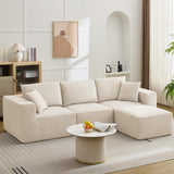 Garvee Sectional Modern Sleeper Sofa Couches for Living Room,108”Modern L Shaped Cloud Couch With Deep Seat, No Assembly Modular Convertible Sponge Compression Sofas for Living Room Bedroom - Beige