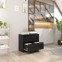 Garvee 2 Drawer File Cabinet with Lock, Metal Lateral Filing Cabinets for Letter/Legal Size Documents, Smooth Full-Extension Slides, Durable File Storage for Home Office, Black