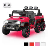 Garvee Ride - P Series: 24V 4WD Ride on Car Kids Ages 3-8, with 6 EVA Wheels, Battery Powered & Remote Control, 3 Adjustable Speeds, Soft Start, Battery Display, Music - Rose Red - Rose Red