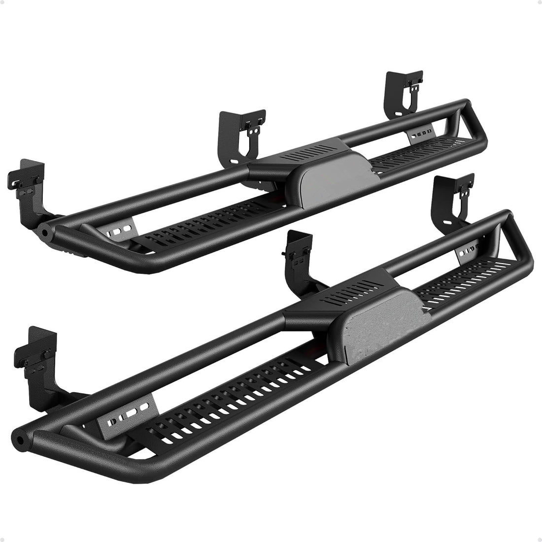 Running Boards 6.5 Inches with Two Stairs Design Compatible with 2009-2018 Dodge Ram 1500, 2019-2023 Ram 1500 Classic, 2010-2022 Ram 2500 3500 Crew Cab(4 Full-Size Doors), Bolt-on Side Steps
