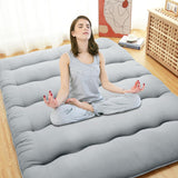Garvee Japanese Futon Mattress Full Size + Foldable & Rollable + 5-Layer Support + Microfiber Cotton + Guest Room & Camping + Twin & Full Sizes - Gray