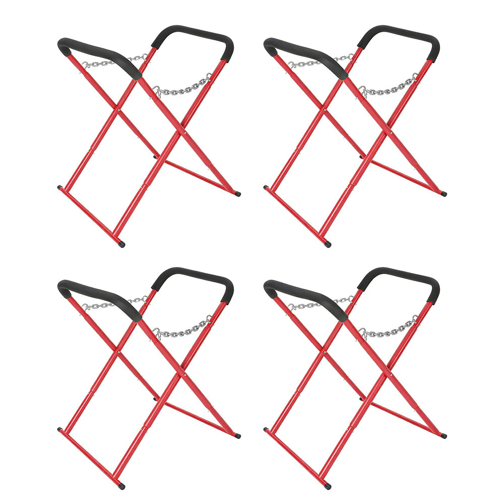 Garvee 36"x31"x41" Portable Workbench - Folding Heavy-Duty Automotive Fender Bumper Stand with Adjustable Padded Support, Powder-Coated Black, 4 Pack