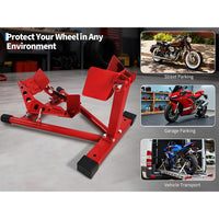 Garvee Universal Wheel Chock & Motorcycle Stand - Heavy-Duty 1500 lbs Capacity Adjustable Wheel Chock (12''-21'') for Trailers, Cruisers, Sport, and Dirt Bikes