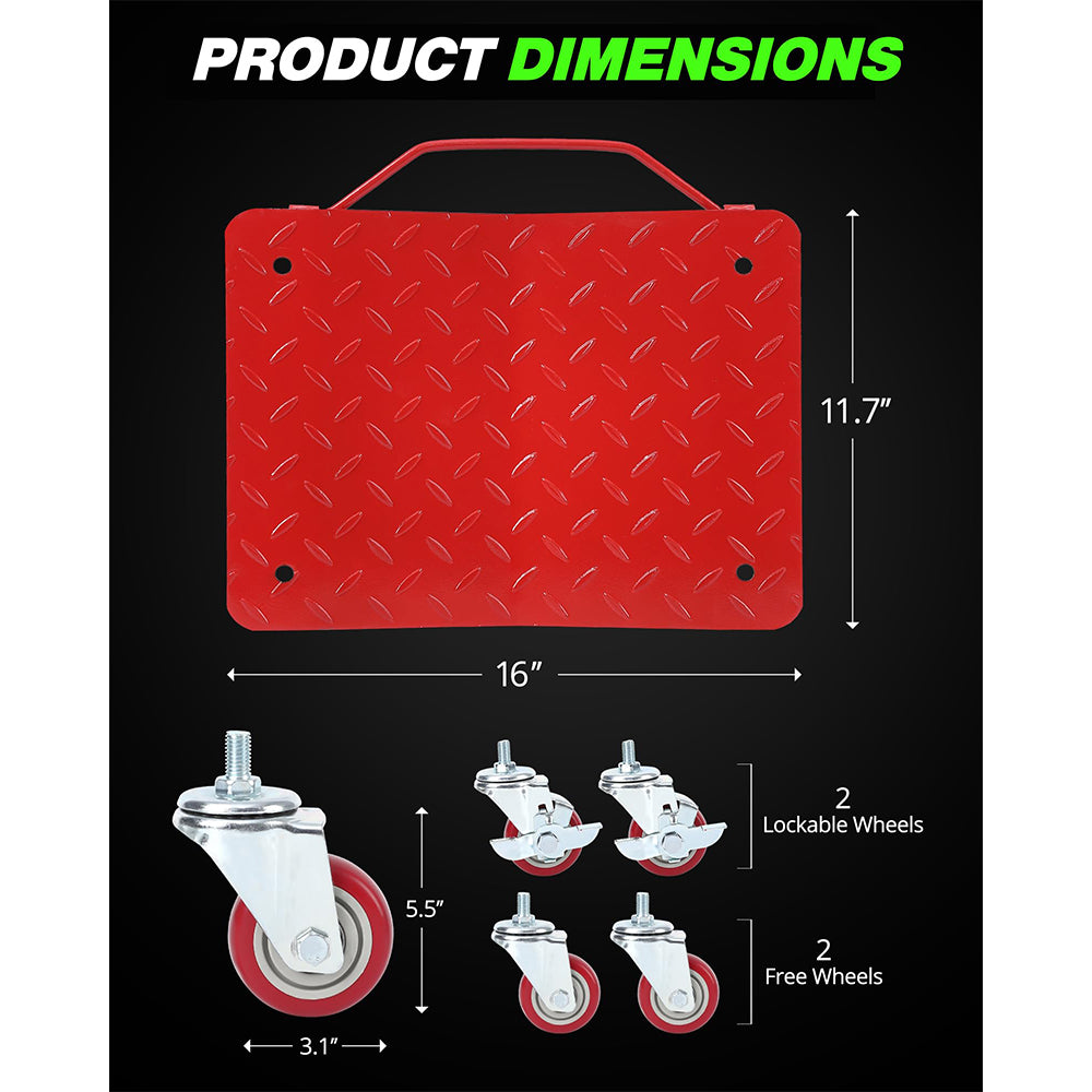Garvee Wheel Cart, Heavy Duty Car Tire Car Moving Car with Skid Plate and 360 Degree Swivel Wheels,6000 lbs Car Moving Cart 4Pcs