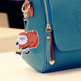 Garvee 15 Pieces Double Sided Christmas Diamond Key Chain Kits Christmas Snowman Santa DIY Keychain Ornaments for Gifts as Shown