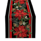 Garvee Christmas Table Runner Ornament Non Fading Linen Fabric Table Cover for 4-6 People Table (33cmx180cm/13 × 72 Inches) ZQ15-9 - Zq15-9