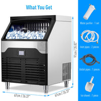 160LBS/24H Commercial Under Counter Stainless Ice Maker - GARVEE