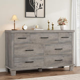 Garvee Dresser for Bedroom with 7 Drawers, Storage Chest of Drawers with Metal Handle, Wooden Dresser Organizer for Living Room,Closet,Entryway,Nursery - Gray