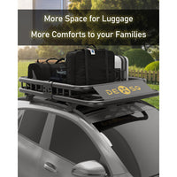 Garvee 84" x 39" x 6" Universal Roof Rack Basket - 200 lbs Capacity Heavy-Duty Rooftop Cargo Carrier with Extension for SUVs, Trucks, and Vehicles, Black