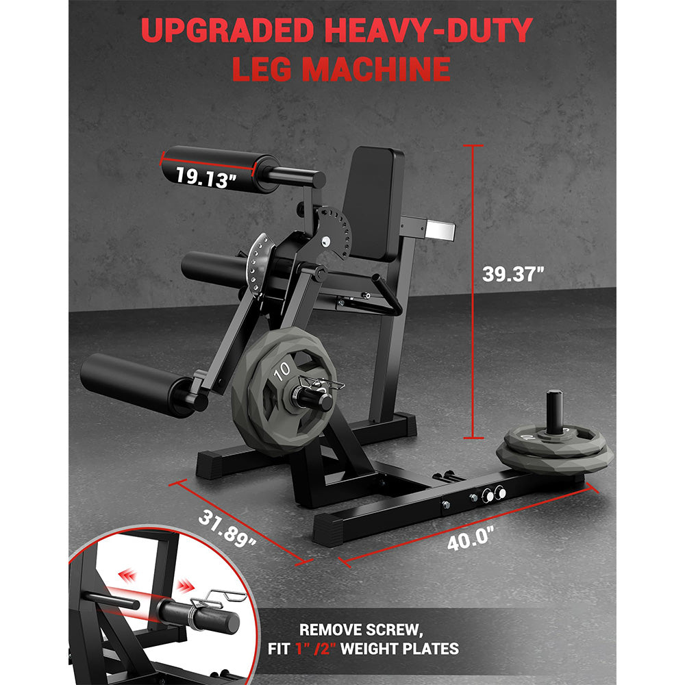 Garvee Leg Extension And Curl Machine 4 In-1 Leg Press For Home Gym Adjustable 700 LBS Capacity Black