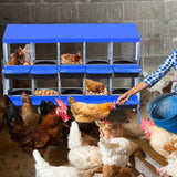 Garvee Chicken Nesting Box 10-Hole Roll Away Egg Laying Box with Lid Heavy-Duty Galvanized Steel Rustproof Design Blue with Bracket Legs - Blue