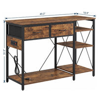 Garvee Fish Tank Stand for 55–75 Gallon Aquariums with Power Outlet - 3-Tier Storage Shelves - Fits Turtle & Reptile Terrariums - 49.2 x 17.7 in Top - Country Brown