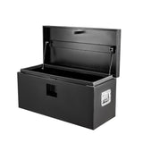 Garvee 30"x15"x15" Underbody Truck Tool Box Heavy Duty Steel Trailer Tongue Box Black Waterproof Lockable Storage - Black-A