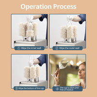 Garvee Commercial Glass Polisher, Electric Wine Glass Washer, 5 Polishing Cloths, Stainless Steel, for Bars, Restaurants, Hotels, Kitchens, Wineries Kitchen,Winery