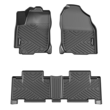 Garvee Floor Mats for Toyota RAV4 2013-2018 2.5L L4 Gas TPE All Weather Custom Fit Front 1st & 2nd Row Floor Liner Black
