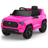 Garvee Ride on Truck Car, 12V Licensed Toyota Electric Cars for Kids, Ride on Toys with Remote Control, Spring Suspension, LED Lights, Bluetooth, 3 Speeds - Rose - Rose
