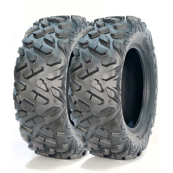 Garvee 25x10-12 ATV/UTV Tires - 2PCS All-Terrain Off-Road Trail Sand Tires, 16mm Tread Depth, 6PR Tubeless (25x10x12), Black