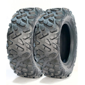 Garvee 25x10-12 ATV/UTV Tires - 2PCS All-Terrain Off-Road Trail Sand Tires, 16mm Tread Depth, 6PR Tubeless (25x10x12), Black