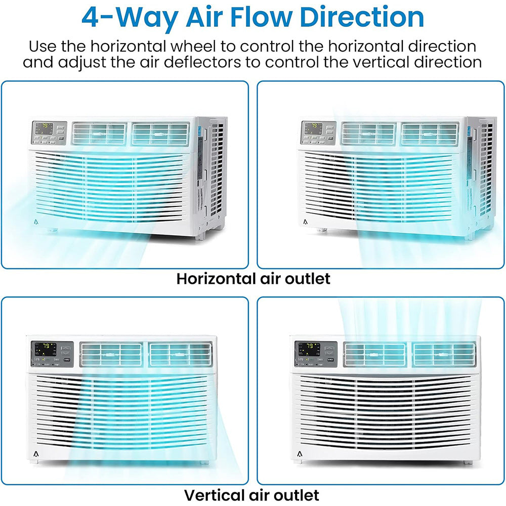 Garvee 8000 BTU Window Air Conditioner U-Shaped With RC, High-Efficiency Cooling Small Window Air Conditioner with Remote Control and Washable Filter, Quiet Operation, Cooling Up to 250 Sq Ft, 115V/60Hz