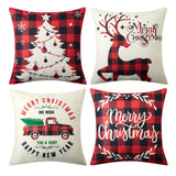 Garvee Christmas Decoration Throw Pillow Covers 18×18 Set of 4 Christmas Snowman Tree Deer Pattern Pillow Case Faux Linen Cushion Case for Sofa Couch Chair - Snowman