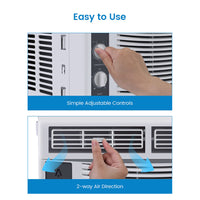 Garvee Window Air Conditioner With Reusable Filter & Controls, 5000 BTU 115V~, Suitable for 150 Sq.Ft
