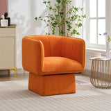 Garvee Swivel Barrel Accent Chair, Mid Century 360° Comfy Round Accent Sofa for Bedroom, Modern Accent Armchair Reading Chair for Living Room Waiting Room,Office Accent Chair with Arms,Orange - Orange