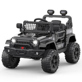Garvee Ride P Series 12V Kids Electric Vehicles with Remote Control Spring Suspension, LED Lights, Bluetooth, 2 Speeds - Black - Black