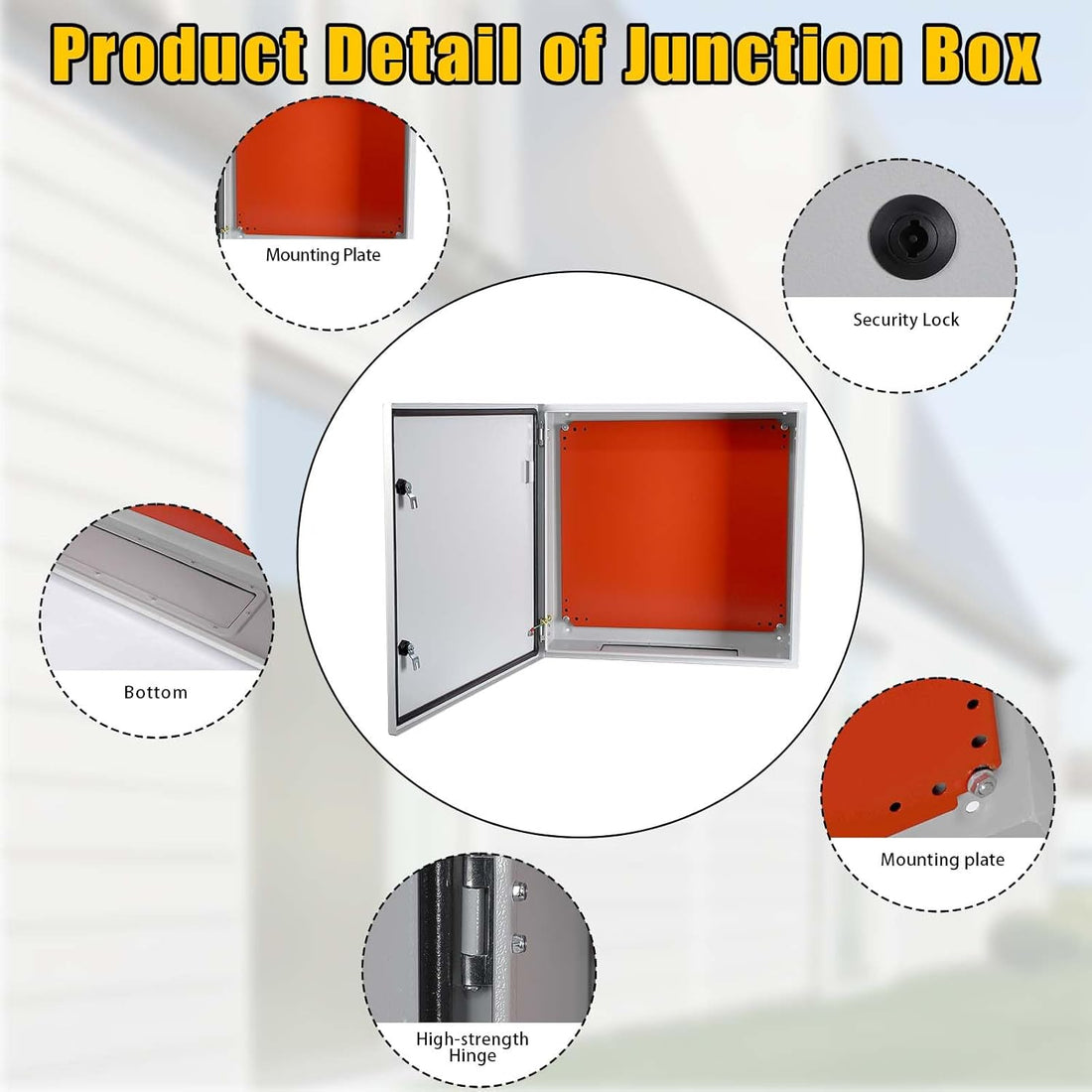 Garvee Steel Electrical Box,15.7 x 12 x 23.6 inches,IP66, Lockable, for Outdoor/Indoor Safety
