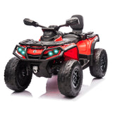 Garvee Ride - P Series: 12V Kids Ride On Electric ATV, 2 Leather Seater ATV Car for Kids, 27V Kids Ride On Toys with LED Headlights, Bluetooth & Music, Adjusted Speeds 2-4 MPH, Ride On Toys for Kids 3-8,Red - red