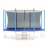 Garvee 10FT Trampoline with Enclosure & Ladder - ASTM Approved | Outdoor Recreational Trampoline for Kids & Adults (Blue) - Blue