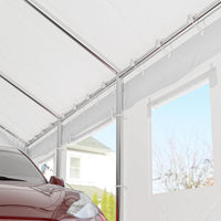 Garvee 13'x20' Heavy Duty Carport, Car Canopy with Removable Sidewalls & Doors, Extra Large Garage for Car, Truck, SUV, White