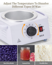 Professional Single Pot Wax Warmer Kit for All Hair Types, White