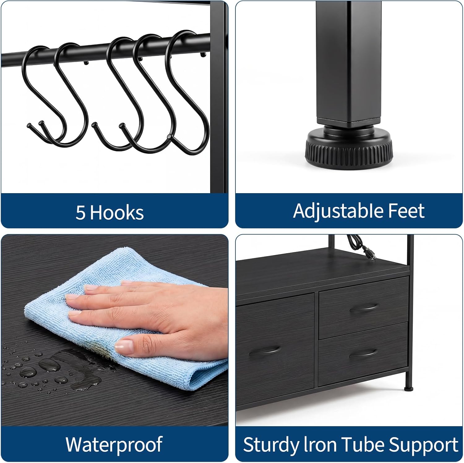 Garvee 20-29 Gallon Fish Tank Stand, Metal Double Aquarium Stand with Cabinet, Heavy Duty Reptile Terrarium Stand for Home Office Fish Tank Shelf, 330LBS Capacity, Black
