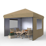 Garvee Pop-Up Canopy Tent - Heavy Duty, One-Person Easy Setup, Portable Outdoor Shelter for Parties, Events, Backyard, Craft Fairs, Brown - Brown