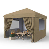 Garvee 10'x10' Pop Up Canopy, Heavy Duty Tents for Parties, One Person Set Up Event Tent, Brown - Brown