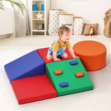Garvee Foam Climbing Blocks for Toddlers and Preschoolers - Soft Climbing Indoor Set - Active Play Set for Climbing, Crawling, and Sliding, 5PCS - 5PCS Vibrant Color-Blocking