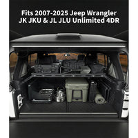 Garvee Rear Trunk Cargo Storage Rack For 2007-2025 Wrangler JK JKU & JL JLU Unlimited 4 DR, Heavy-Duty Carbon Steel, Black, 350LBS Capacity, Easy Installation