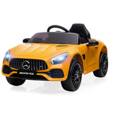 Garvee Ride Car for Kids, 12V Power Battery Electric Vehicles for 3-7 Toddlers, Licensed Mercedes-Benz with Remote Control, MP3 Player - Yellow - Yellow
