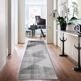 Garvee Long Runner Rug Non-Shedding Geometric Rug for Hallway 2x7.6 Grey - Gray White