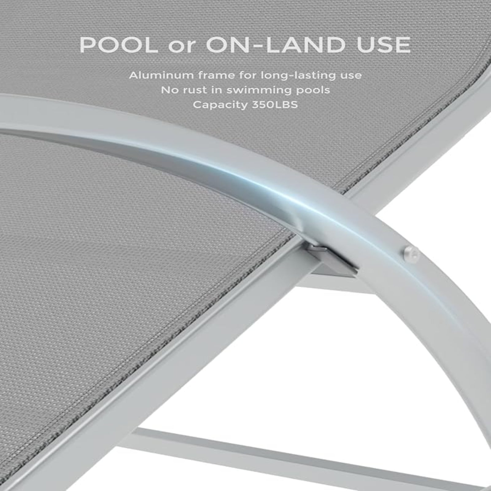 Garvee Outdoor Chaise Lounge Set of 2 - Patio Poolside Sunbathing Chairs, Weather Adjustable Reclining Beach Lounge Chairs for Deck, Garden, Backyard, Balcony, Heavy-Duty & Comfortable Tanning Loungers, Light Topaz