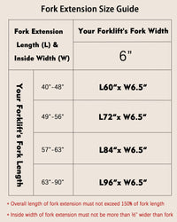 6.5" Width Heavy Duty Forklift Pallet Fork Extension