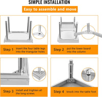 GARVEE 48"L x 28"W x 24"H Stainless Steel Equipment Grill Stand - Adjustable Undershelf, Durable Grill Table for Home, Hotel, and Commercial Restaurant Kitchens