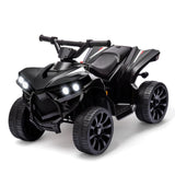 Garvee Ride - P Series: 6V Quad ATV for Kids Toddler 3+ years, Max 55lb Capacity ，With LED, Music, Foot Pedal, Wear-Resistant Wheels, 1.9 MPH - Black - Black