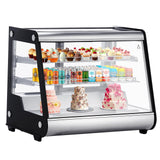Garvee Commercial Cake Display Refrigerator, 6.5 Cu.Ft./183L Single-Door Merchandiser with Universal wheel, Interior LED Lighting, Double-Layered Glass, Countertop/Floor Refrigerator, 110v - Black